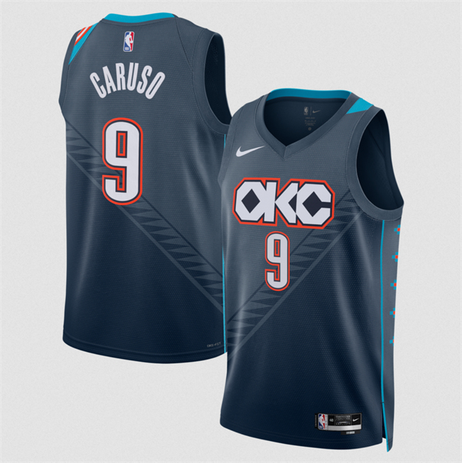 Men's Oklahoma City Thunder #9 Alex Caruso Navy 2025/26 City Edition Stitched Basketball Jersey